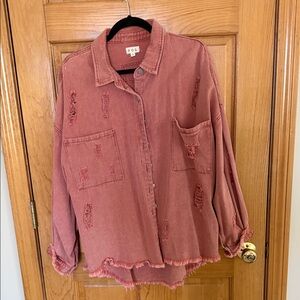 POL Pink Denim Jacket